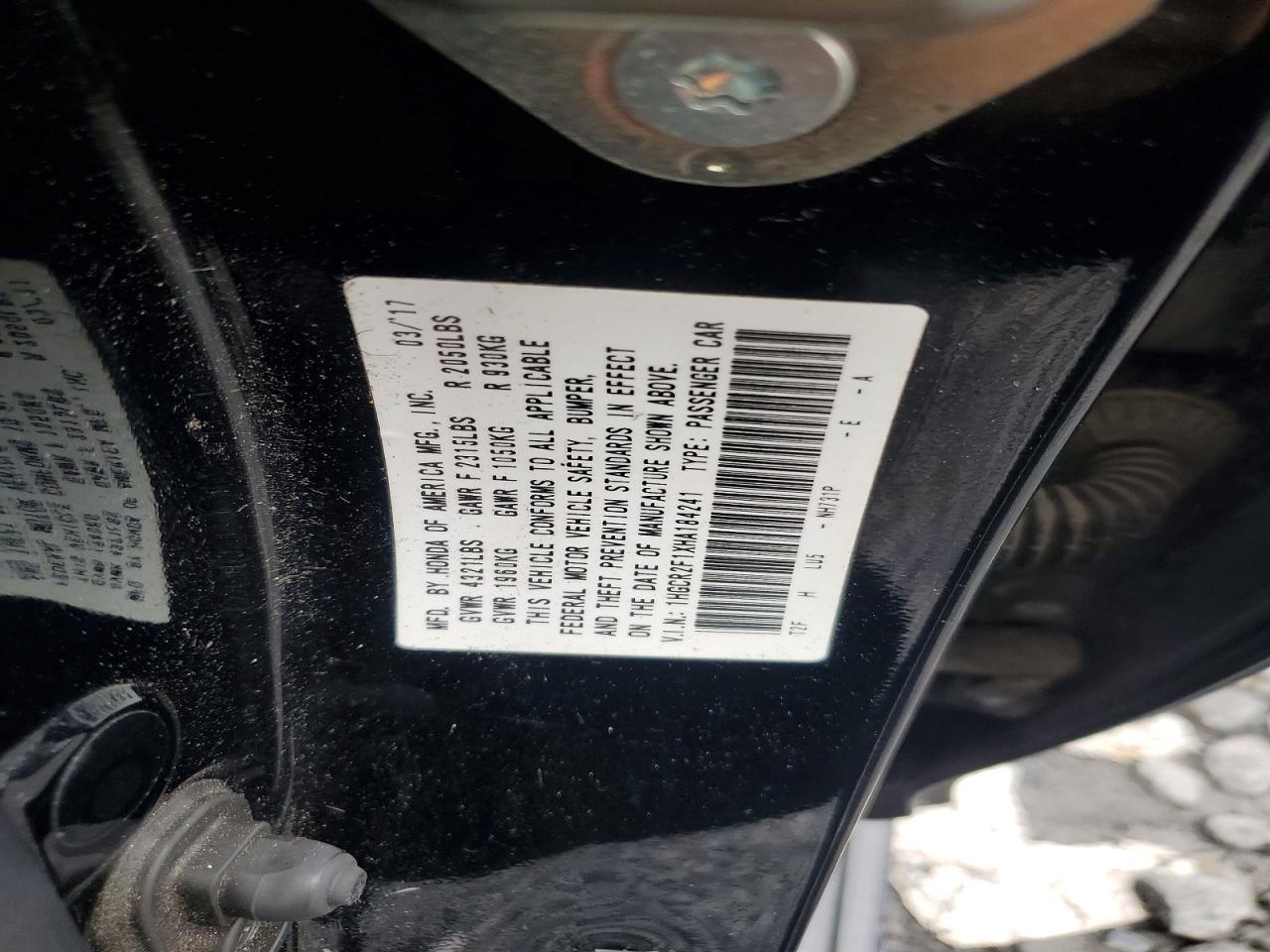 2017 HONDA ACCORD