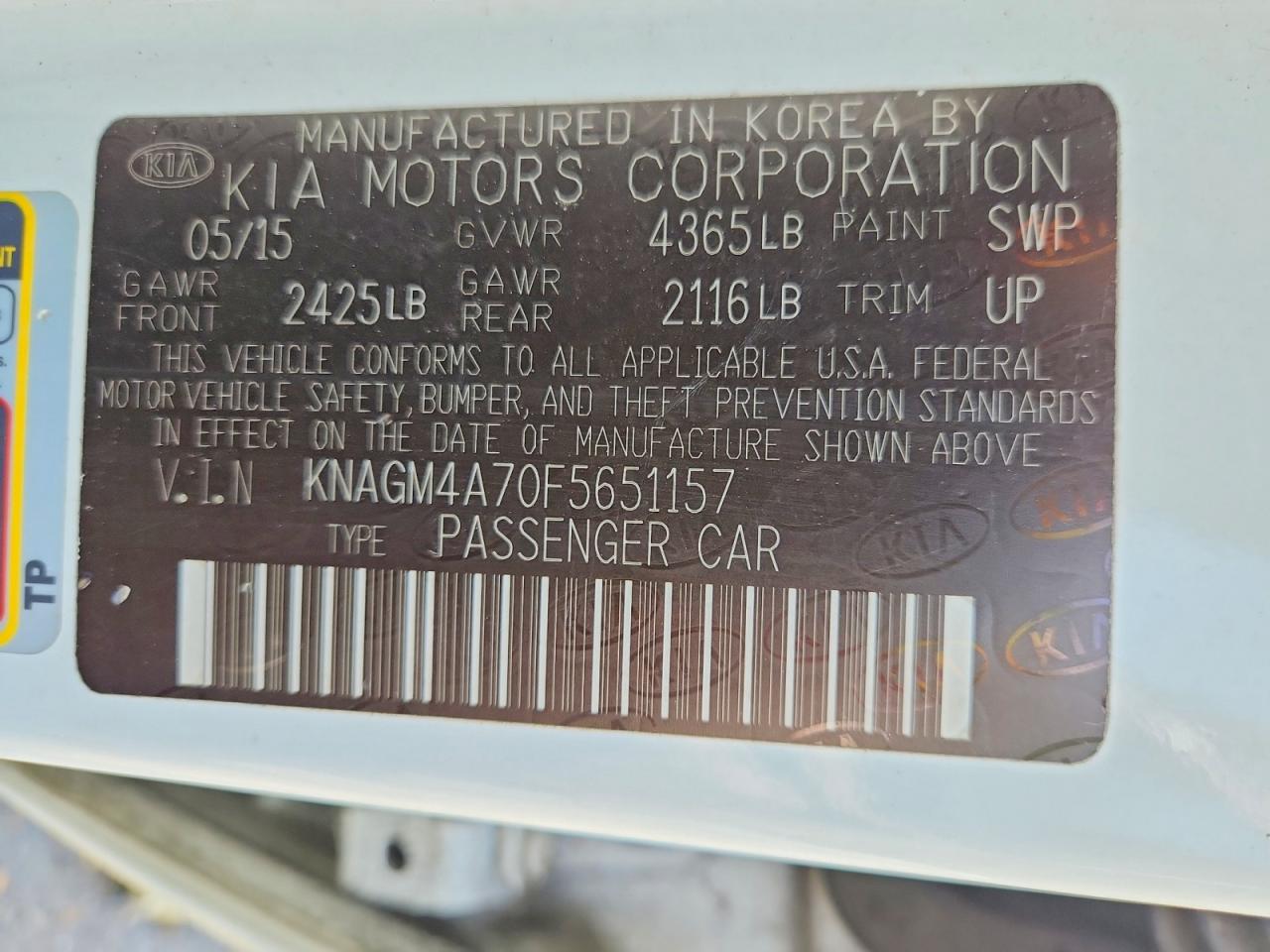 2015 KIA OPTIMA