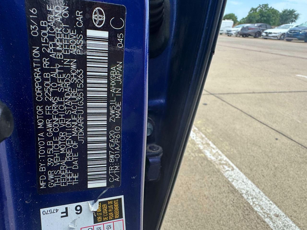 2016 TOYOTA PRIUS