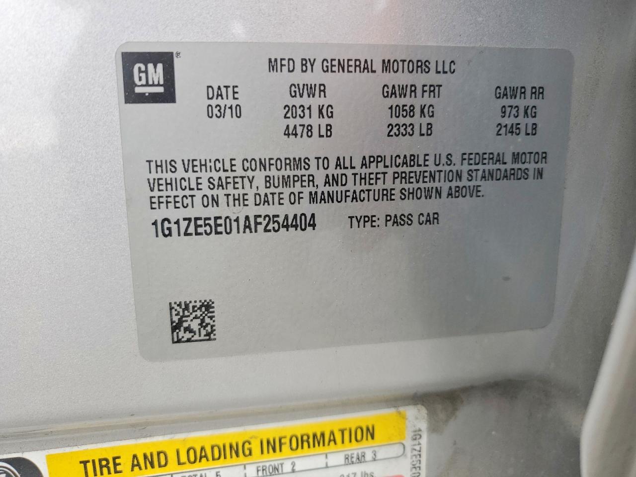 2010 CHEVROLET MALIBU