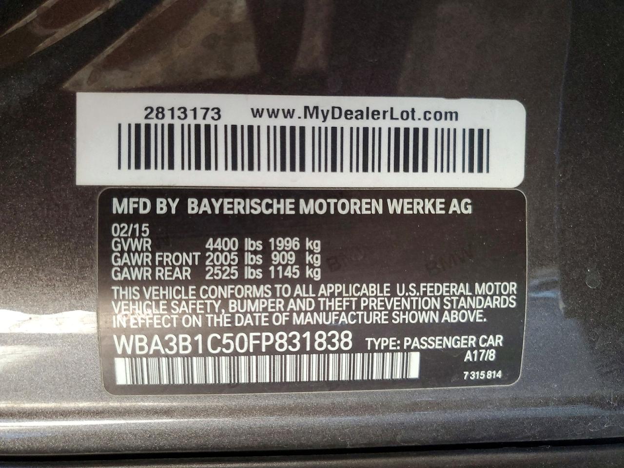 2015 BMW 3 SERIES