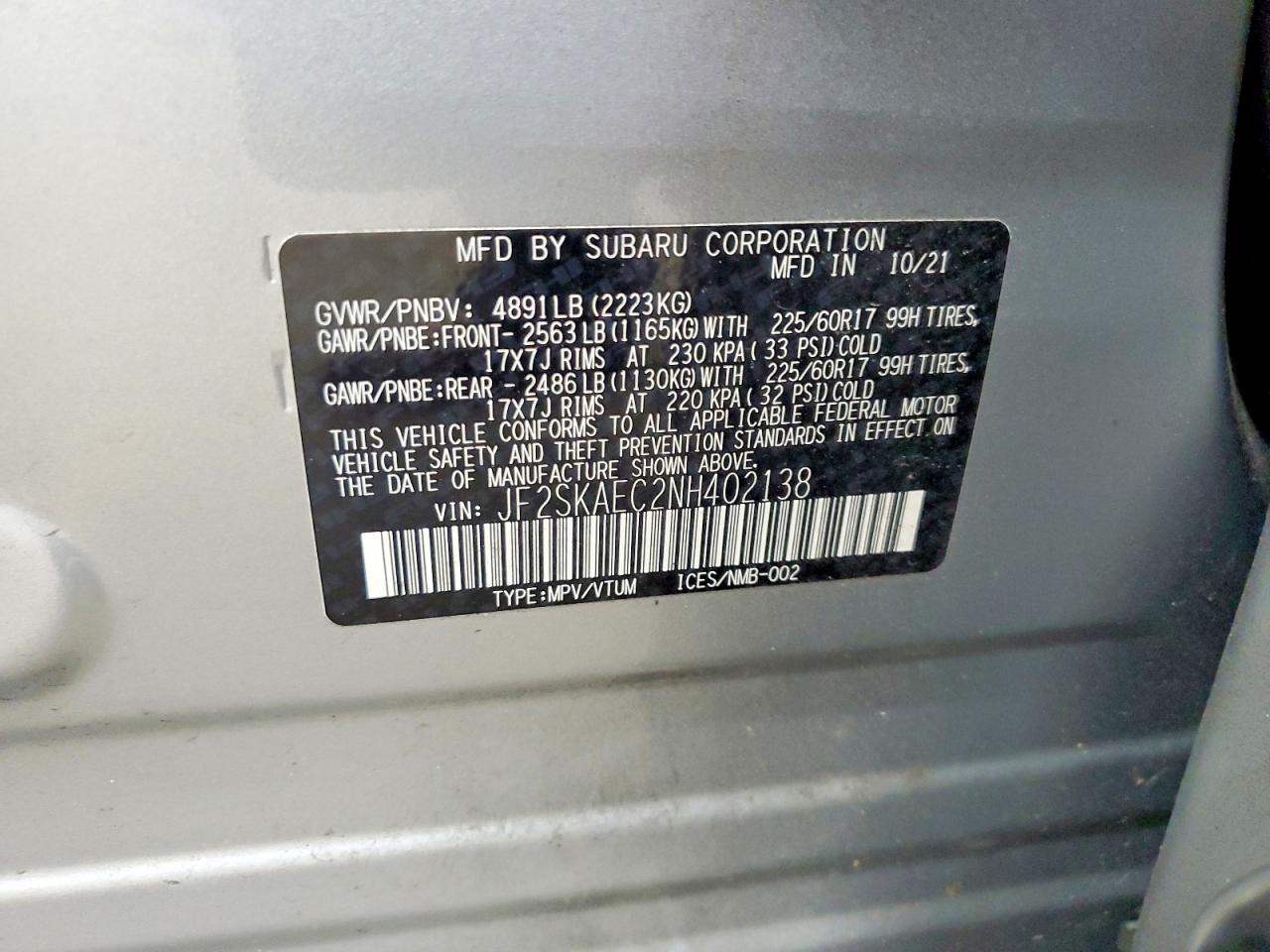 2022 SUBARU FORESTER