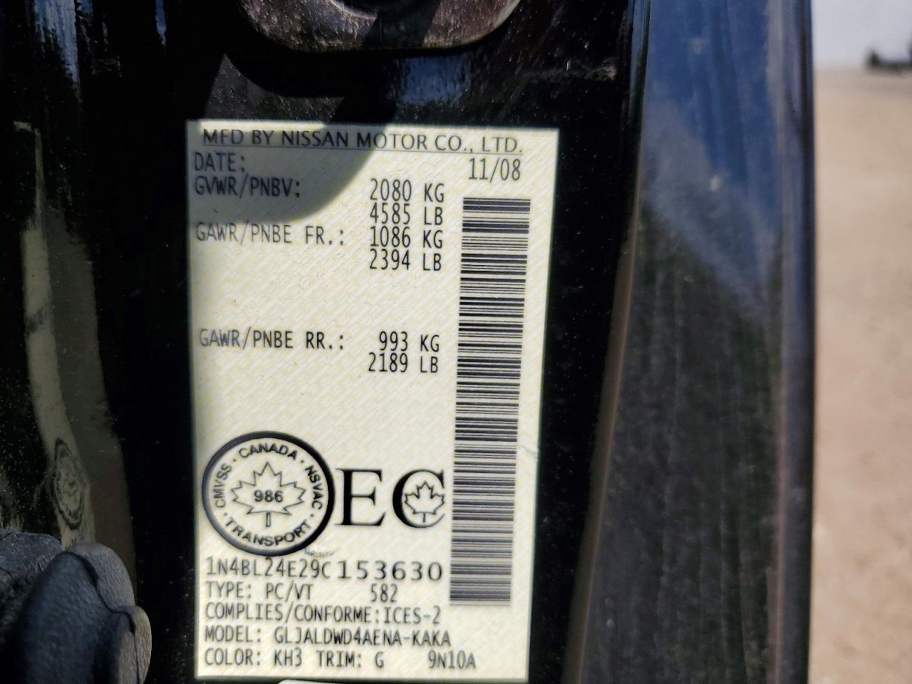 2009 NISSAN ALTIMA