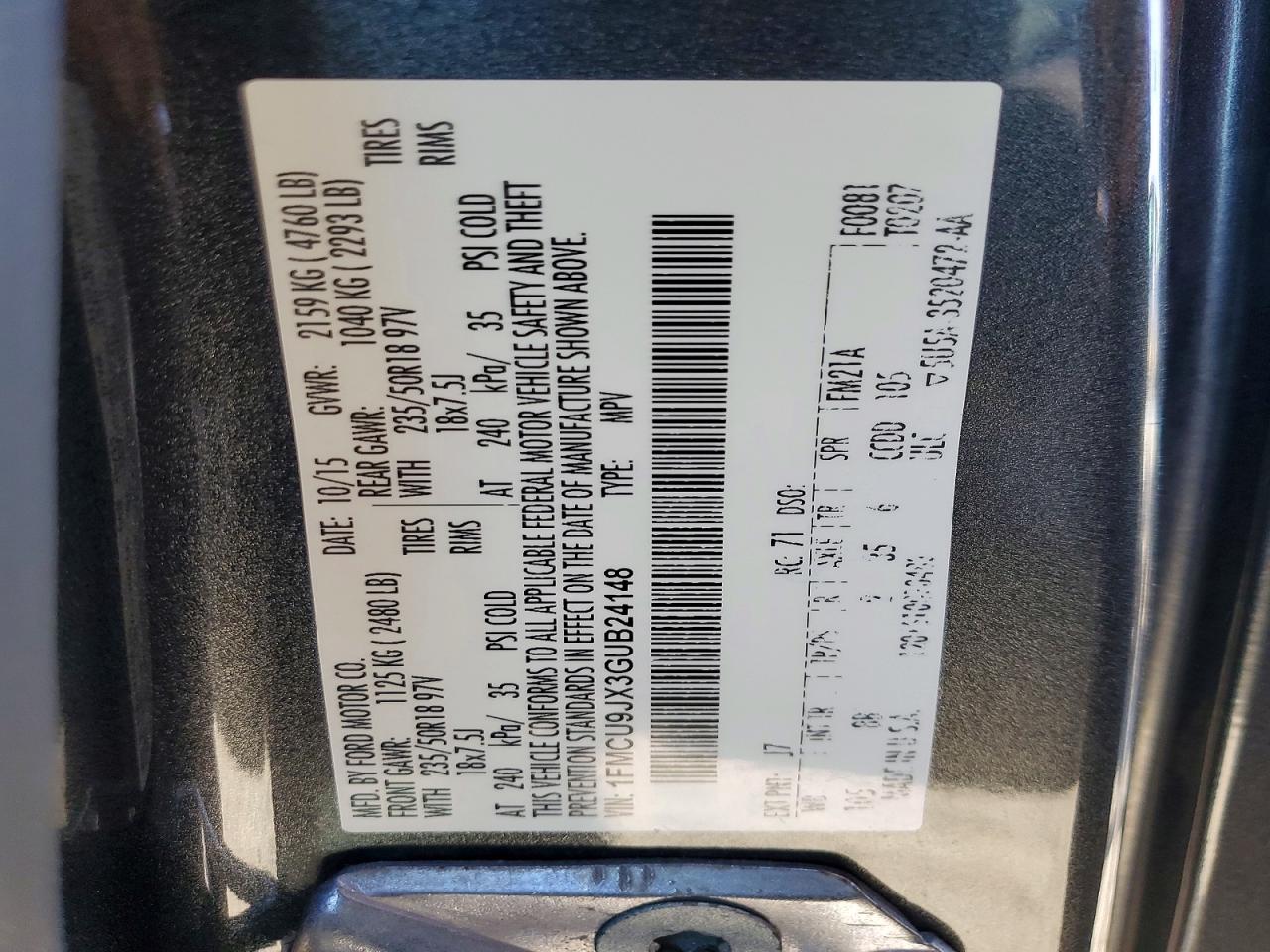 2016 FORD ESCAPE