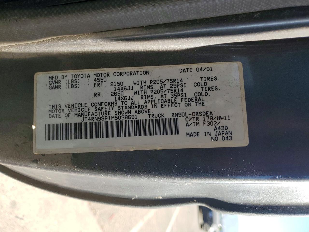 1991 TOYOTA ALL OTHER