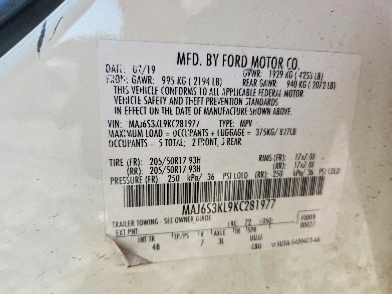 2019 FORD ECOSPORT