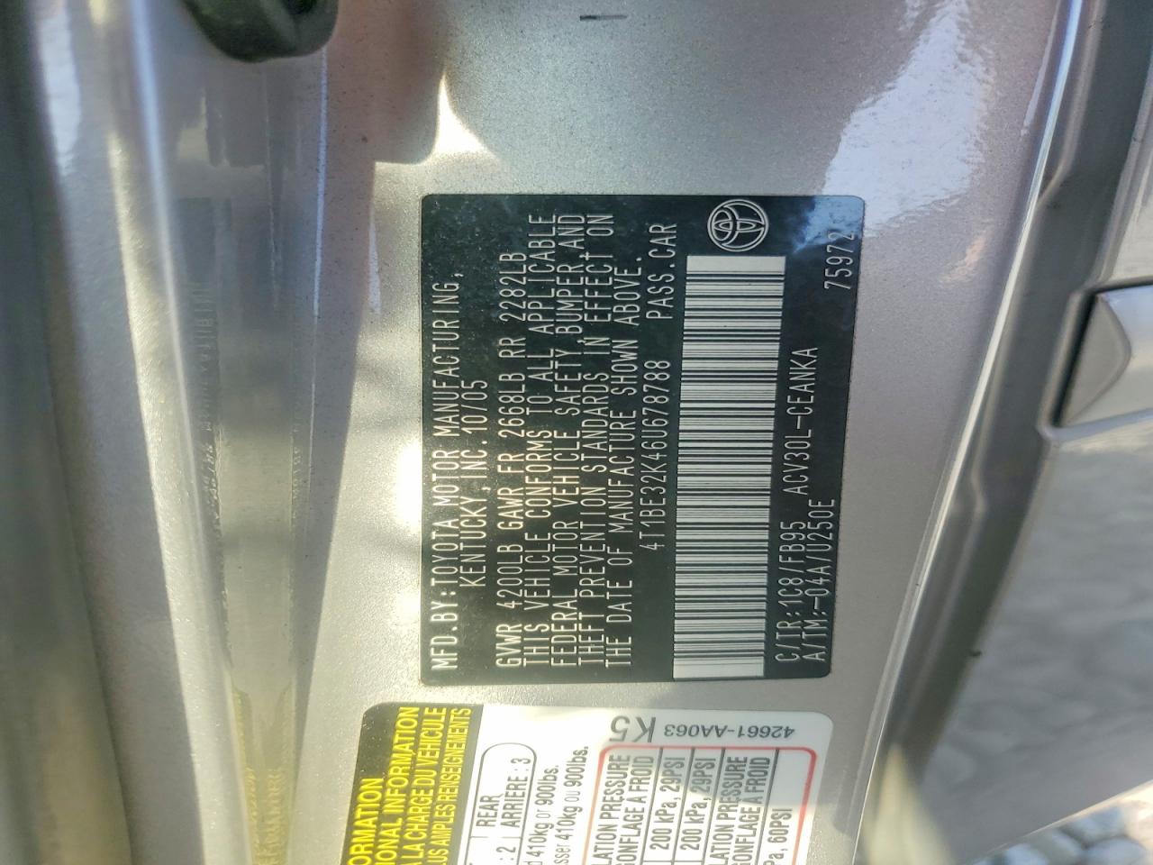 2006 TOYOTA CAMRY