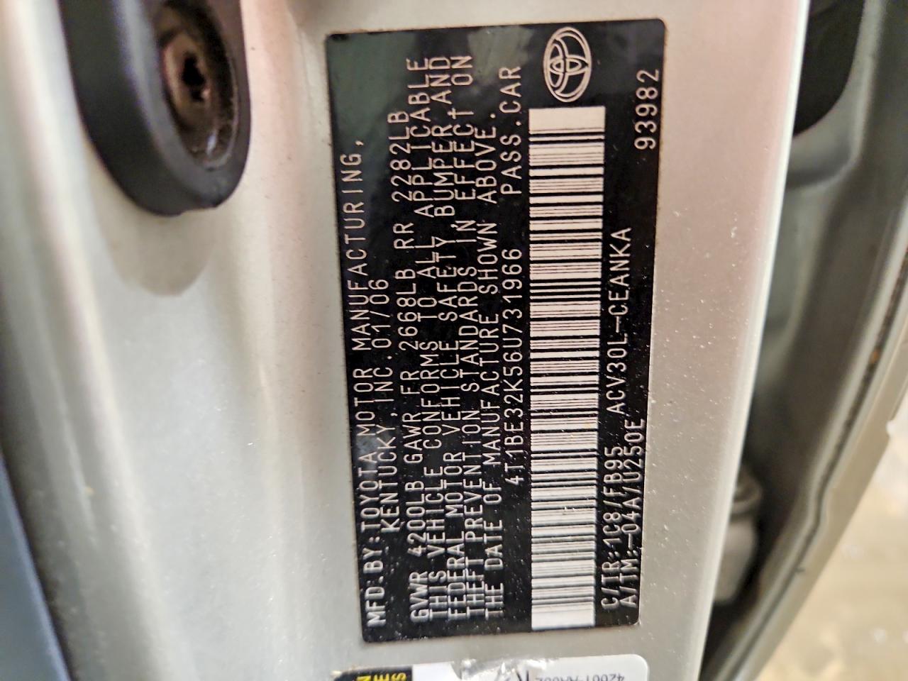 2006 TOYOTA CAMRY