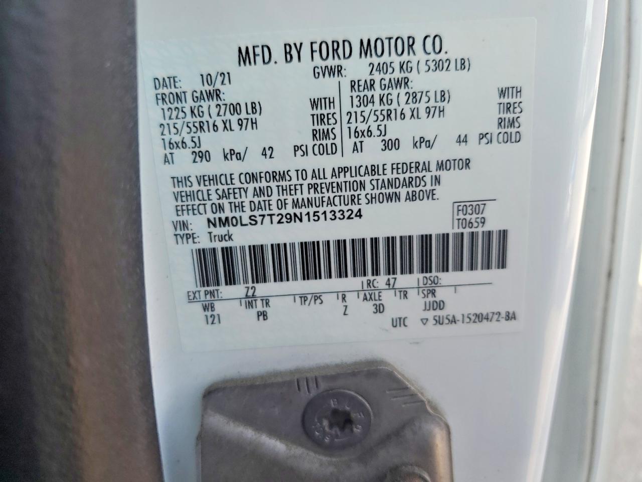 2022 FORD TRANSIT