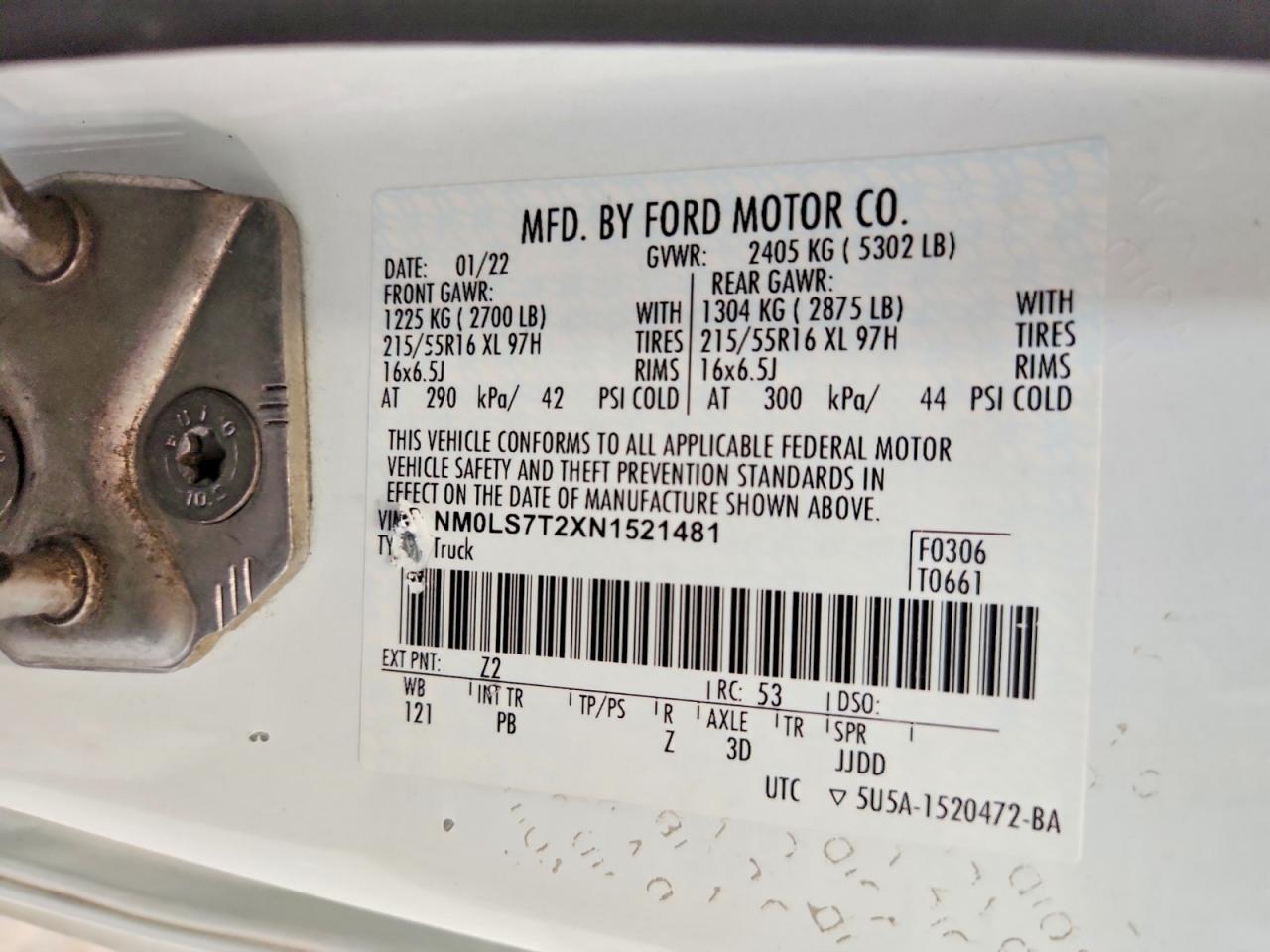 2022 FORD TRANSIT