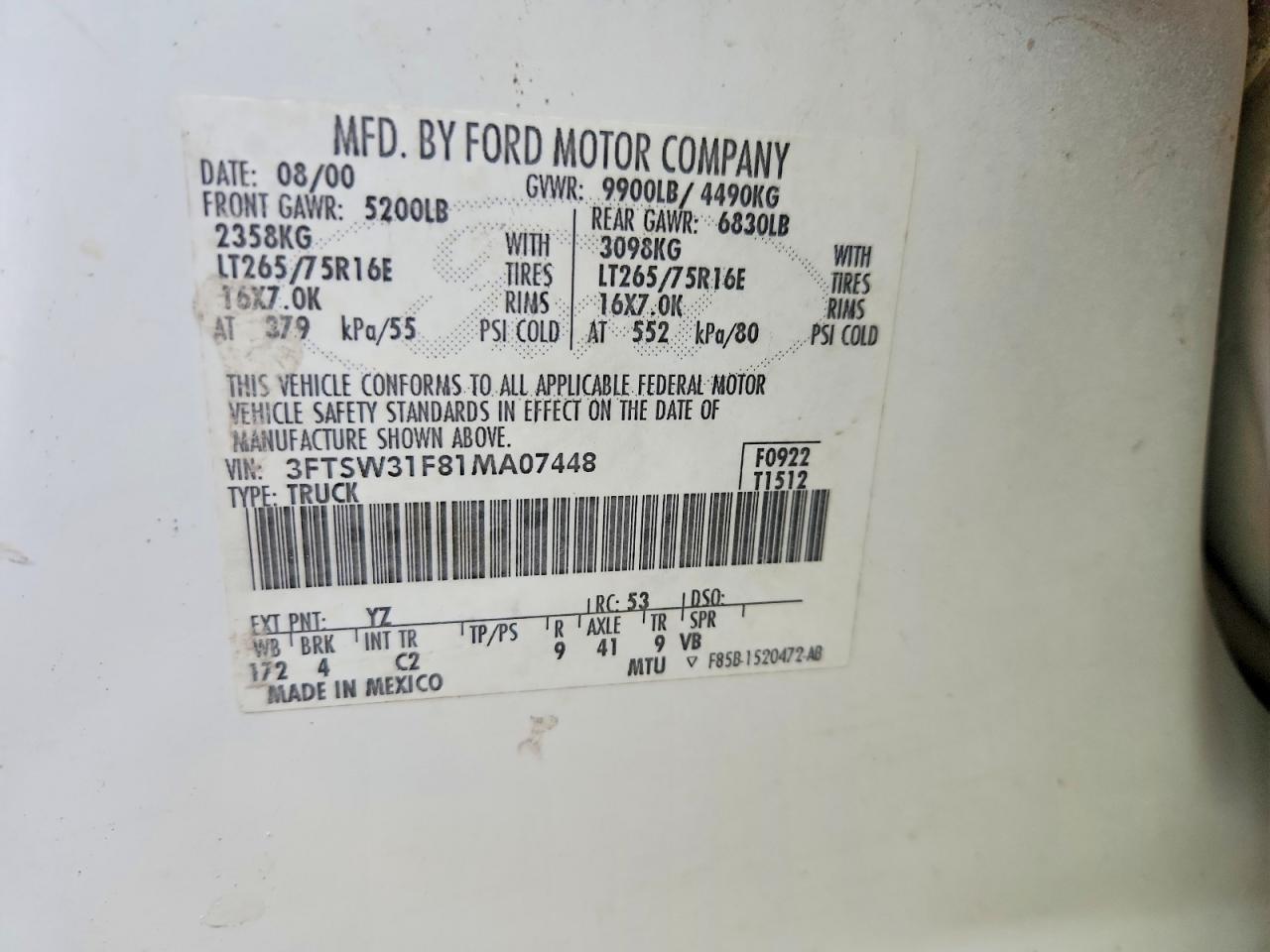 2001 FORD F350