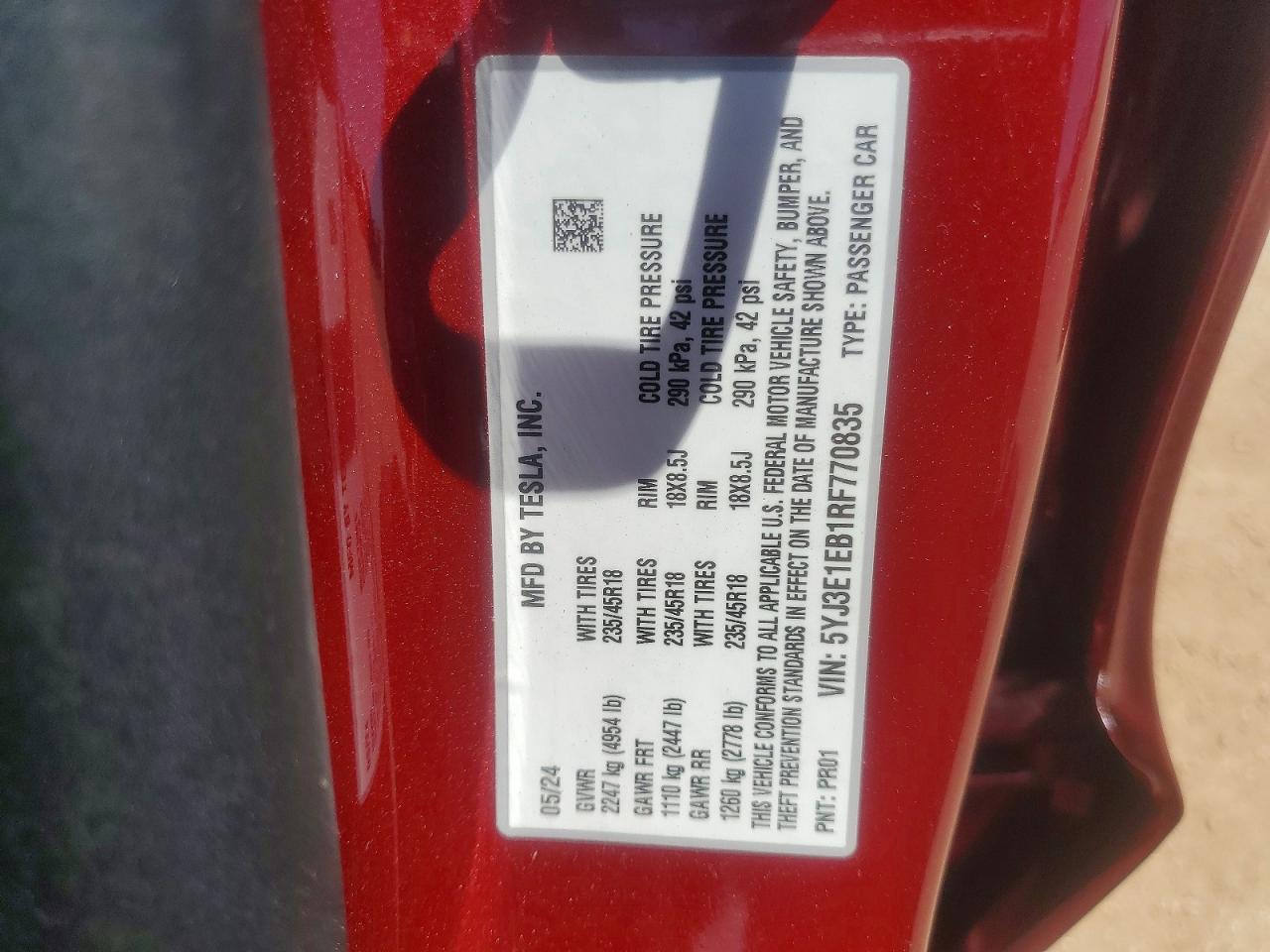2024 TESLA MODEL 3