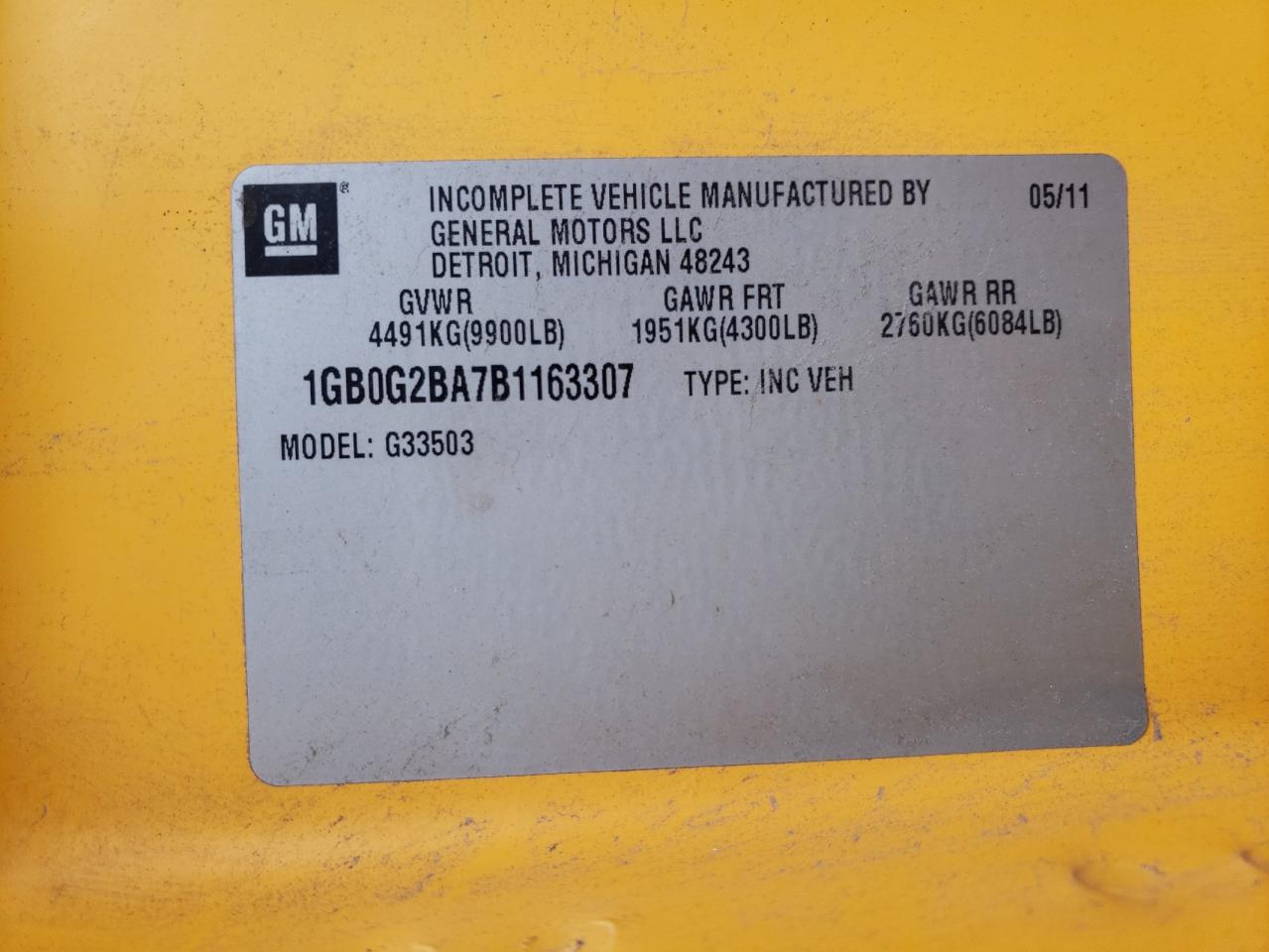2011 CHEVROLET MINOTOUR G