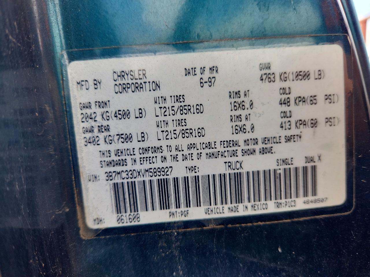 1997 DODGE RAM 3500