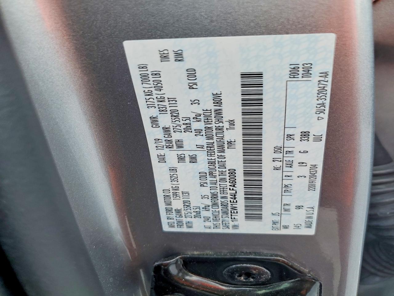 2020 FORD F150