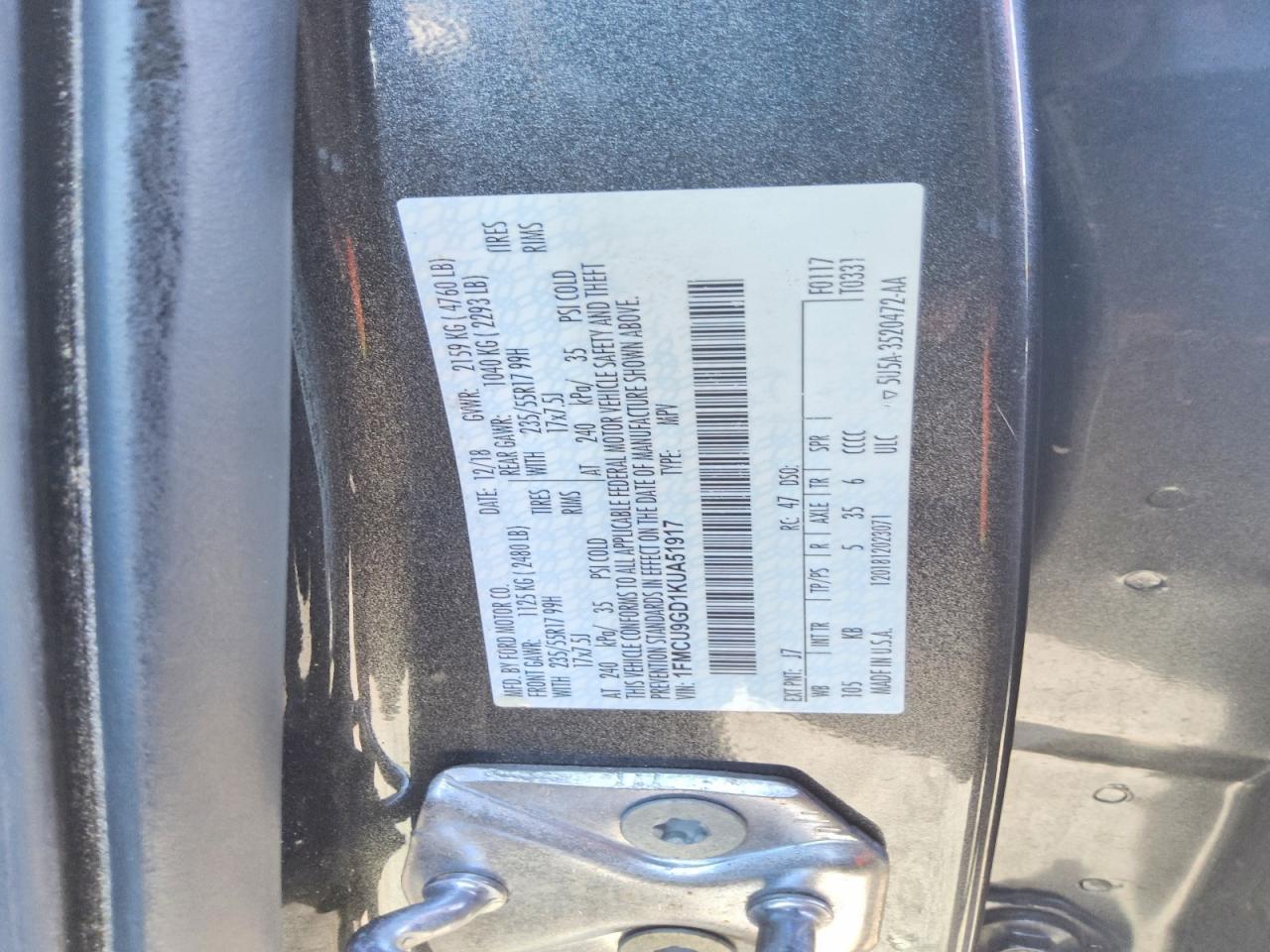 2019 FORD ESCAPE