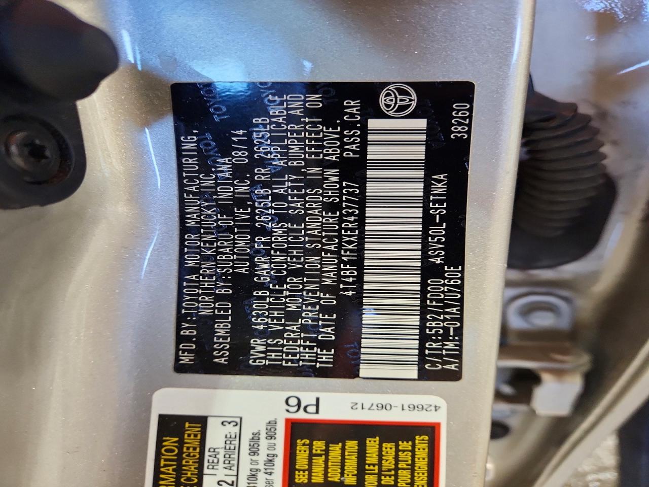 2014 TOYOTA CAMRY