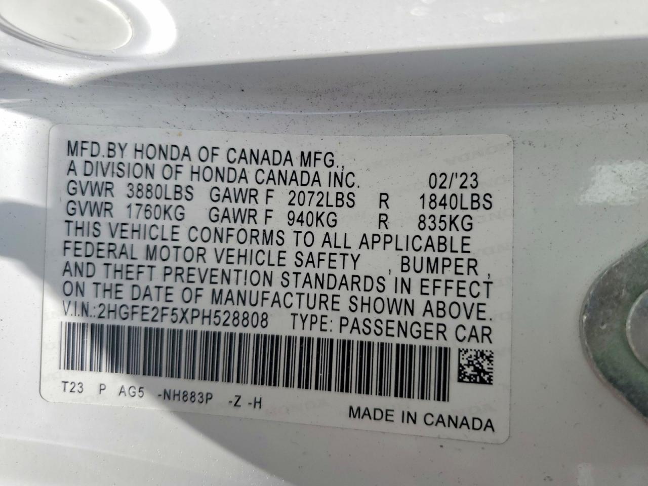 2023 HONDA CIVIC