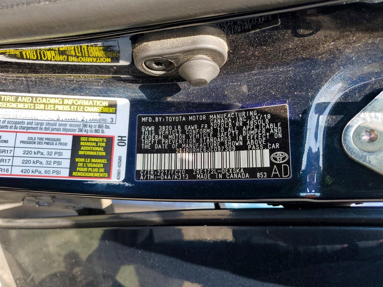 2018 TOYOTA COROLLA