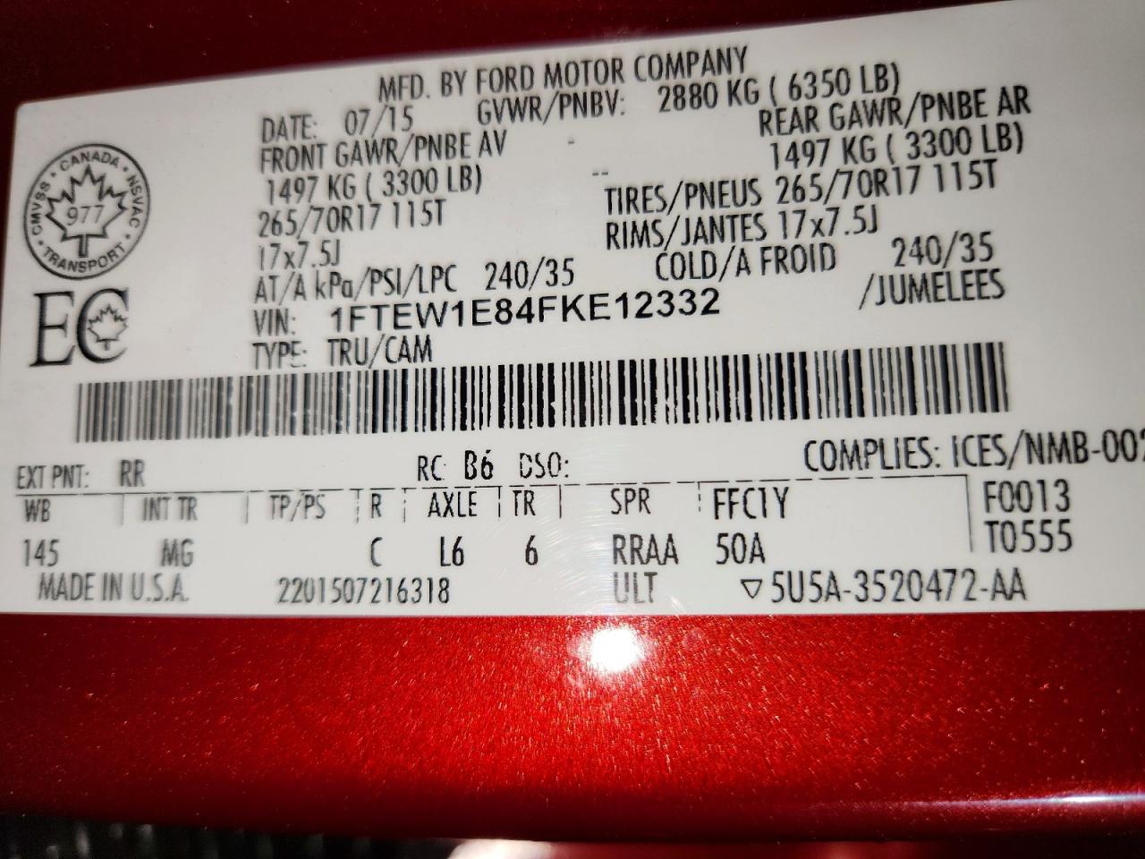 2015 FORD F150