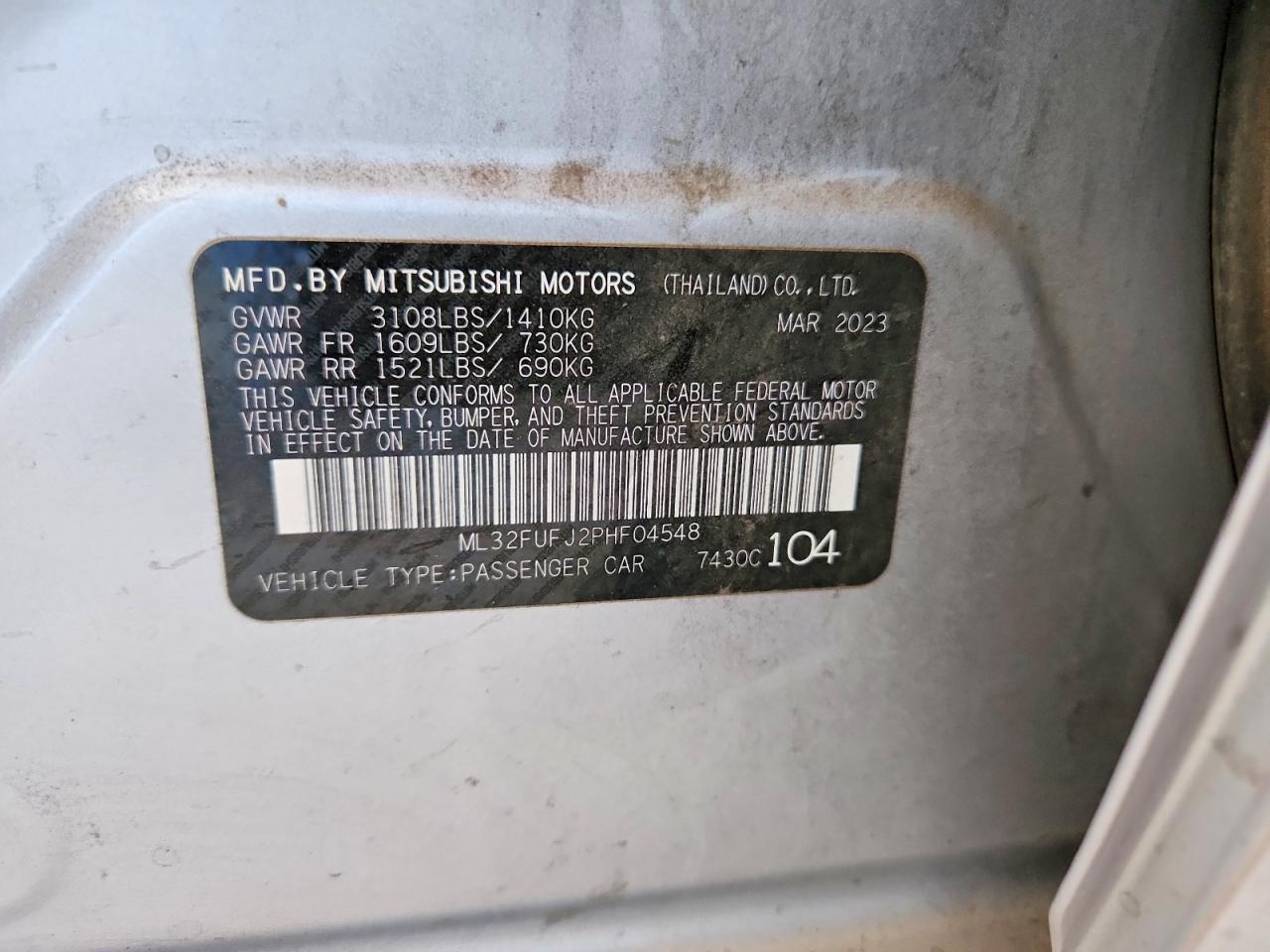 2023 MITSUBISHI MIRAGE