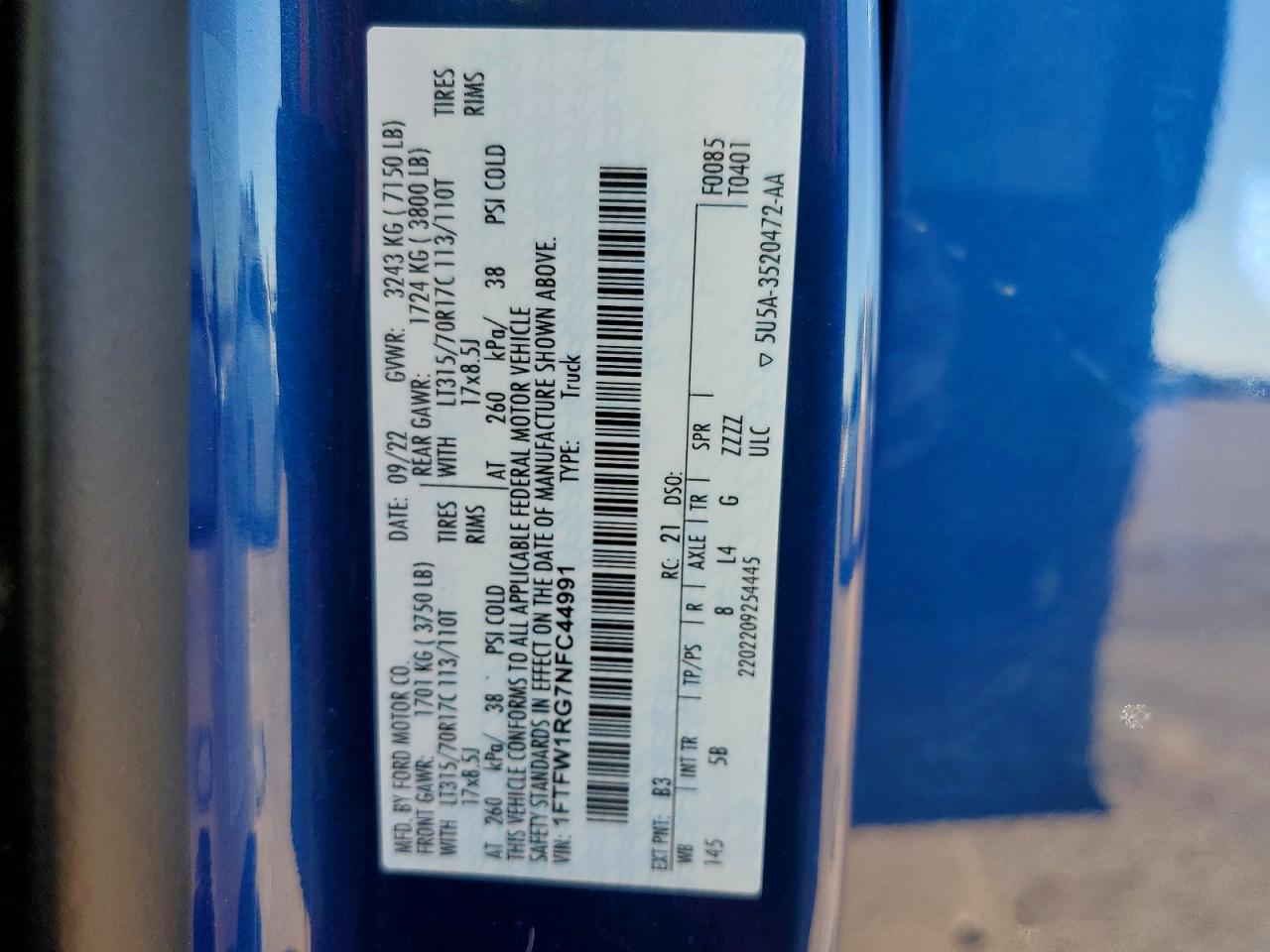 2022 FORD F150