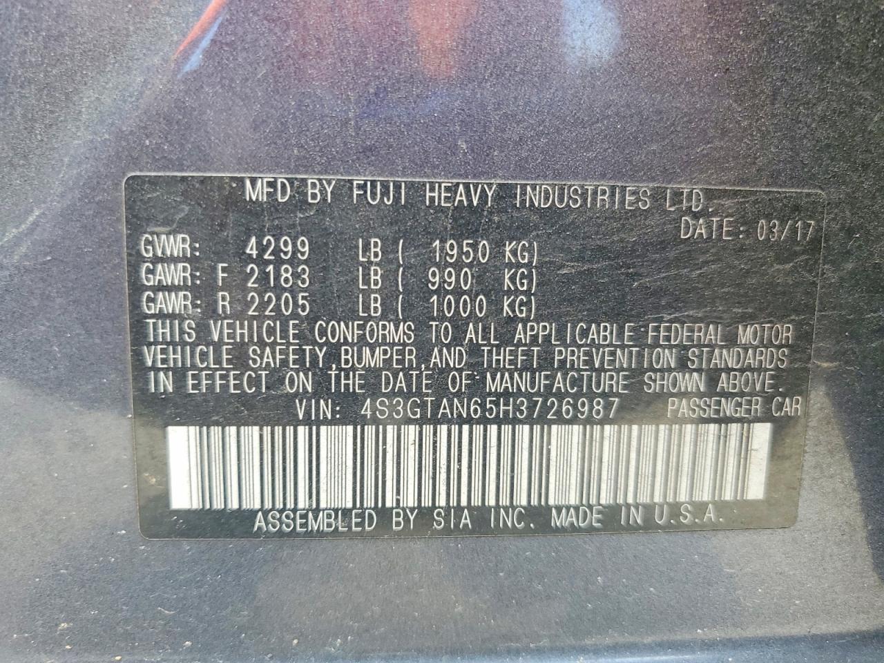 2017 SUBARU IMPREZA