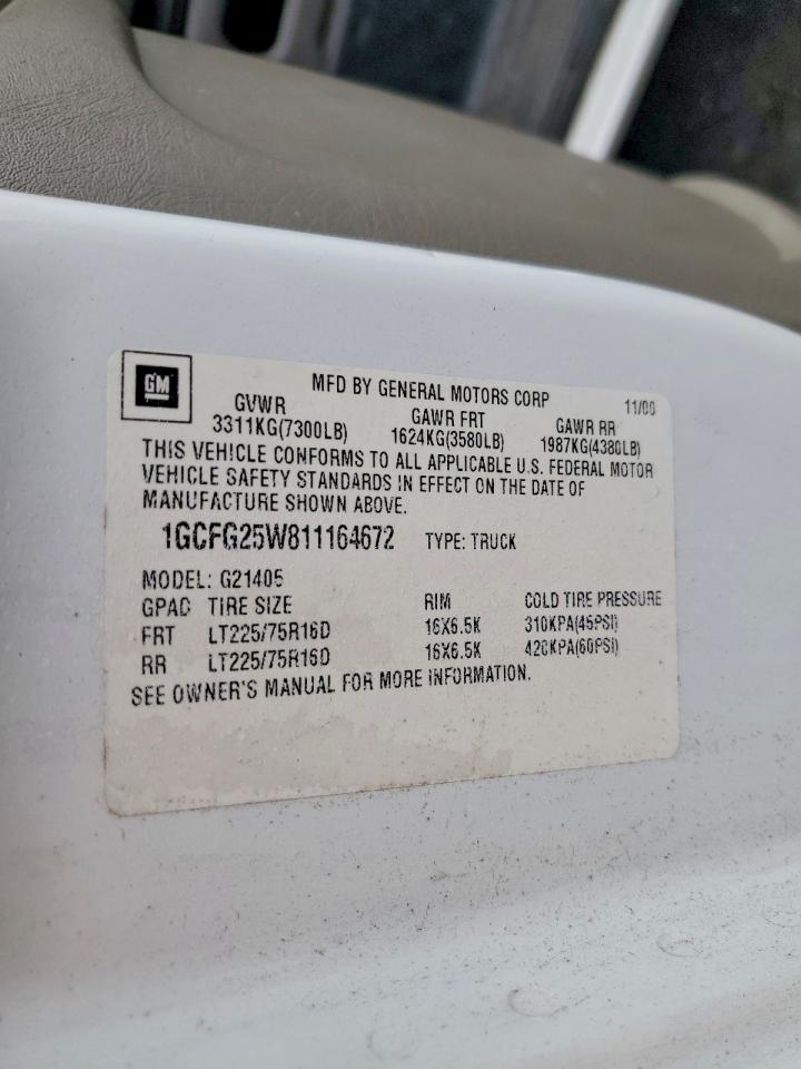 2001 CHEVROLET EXPRESS
