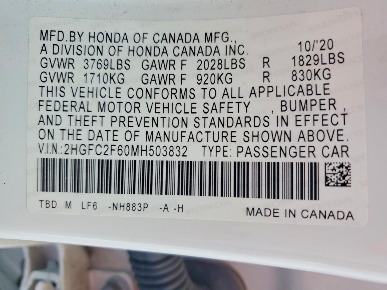 2021 HONDA CIVIC