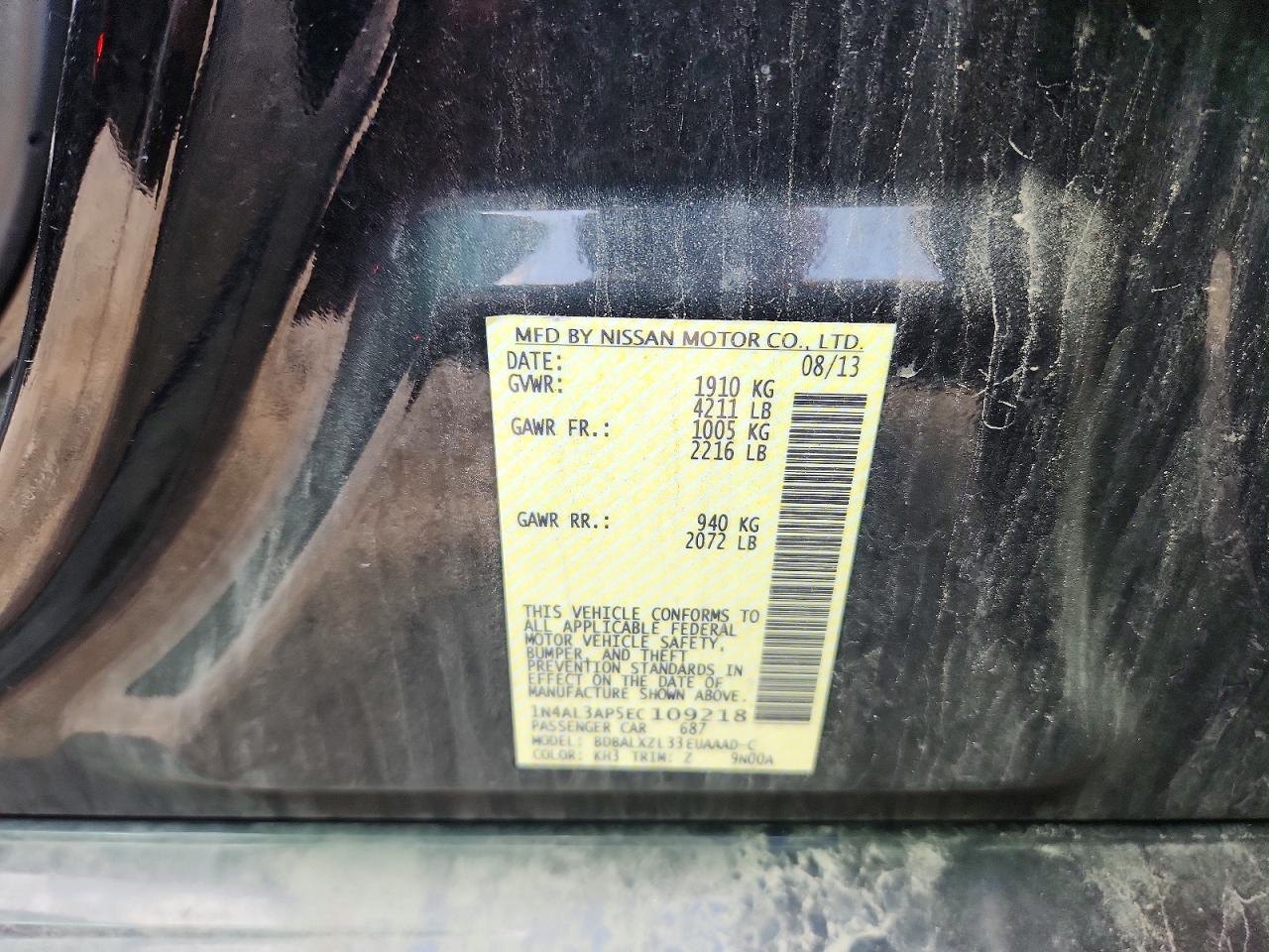 2014 NISSAN ALTIMA