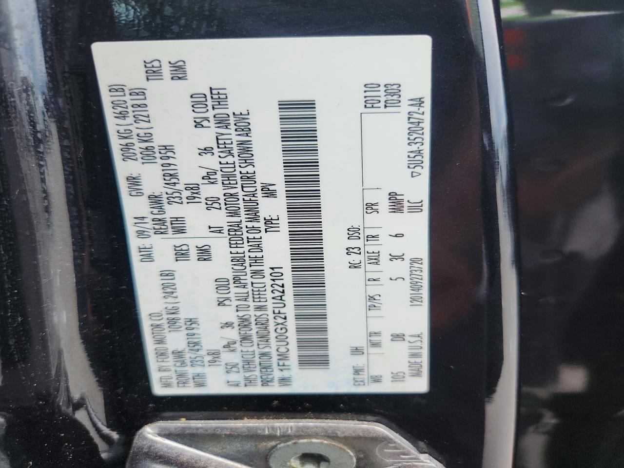 2015 FORD ESCAPE