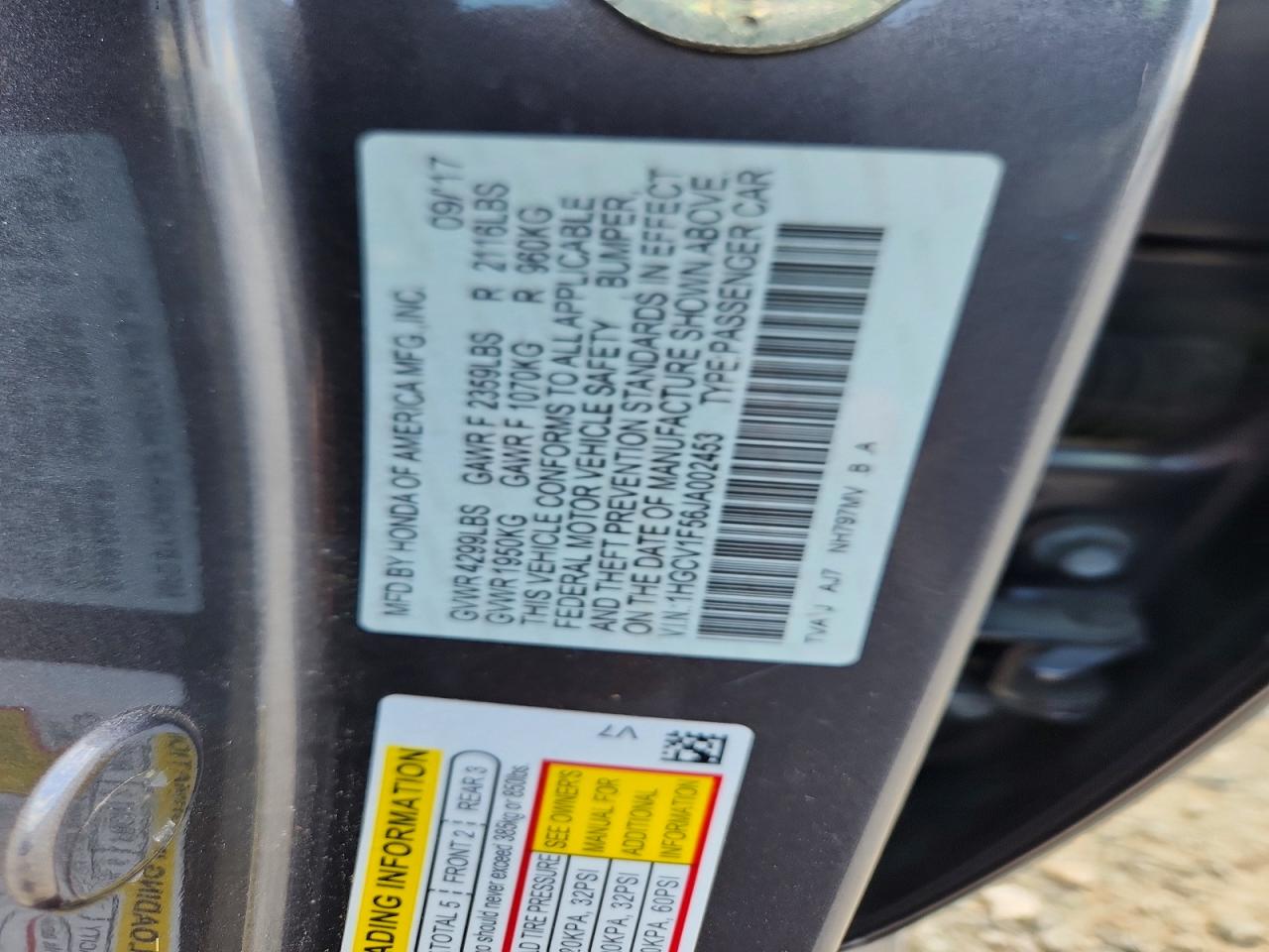 2018 HONDA ACCORD