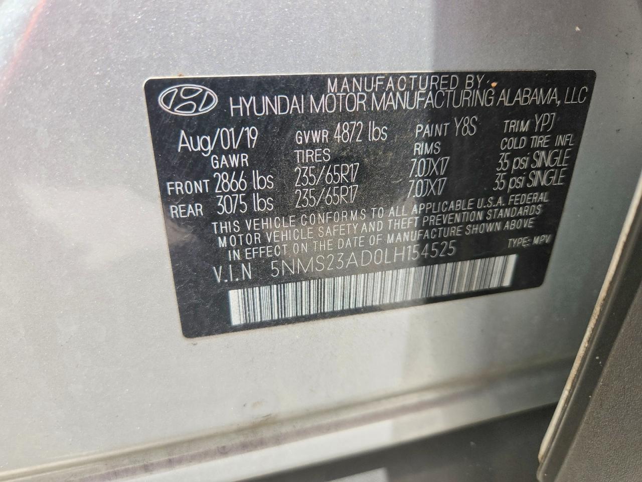 2020 HYUNDAI SANTA FE