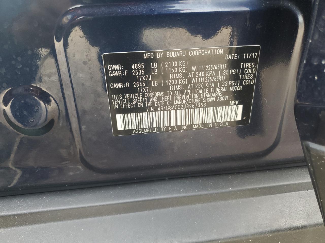 2018 SUBARU OUTBACK