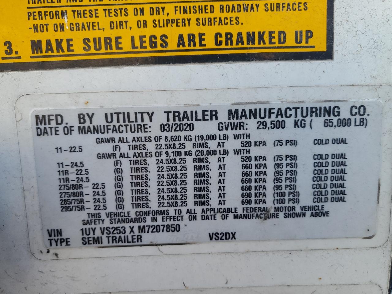 2021 UTILITY TRAILER MFG. TRAILER