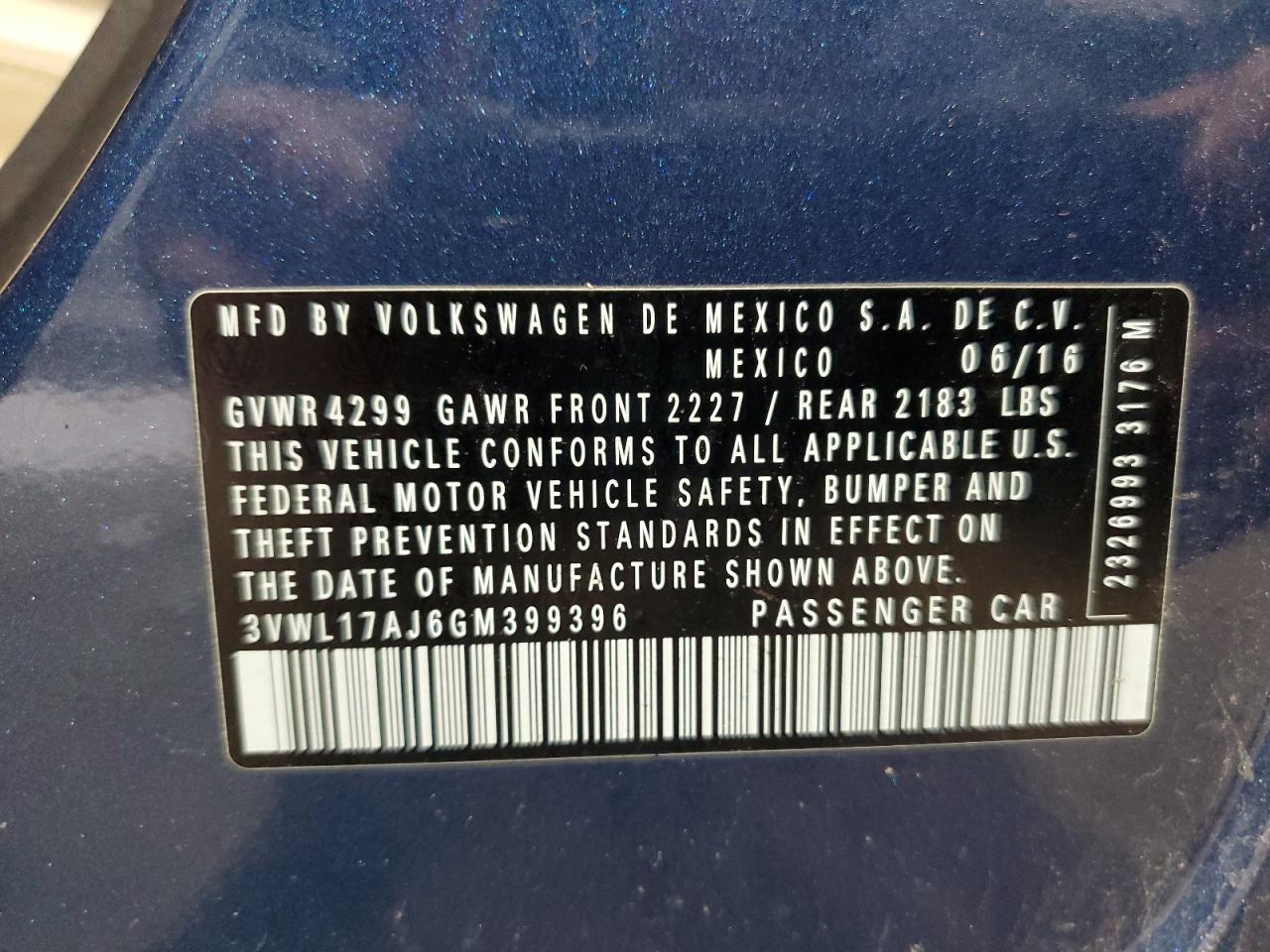 2016 VOLKSWAGEN JETTA