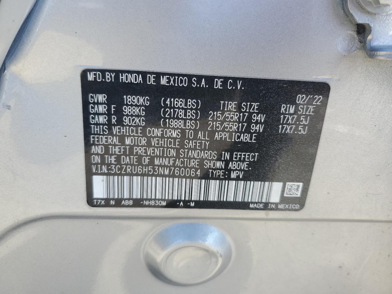 2022 HONDA HR-V