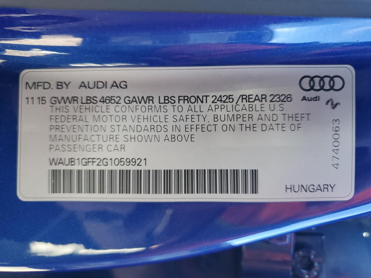 2016 AUDI S3