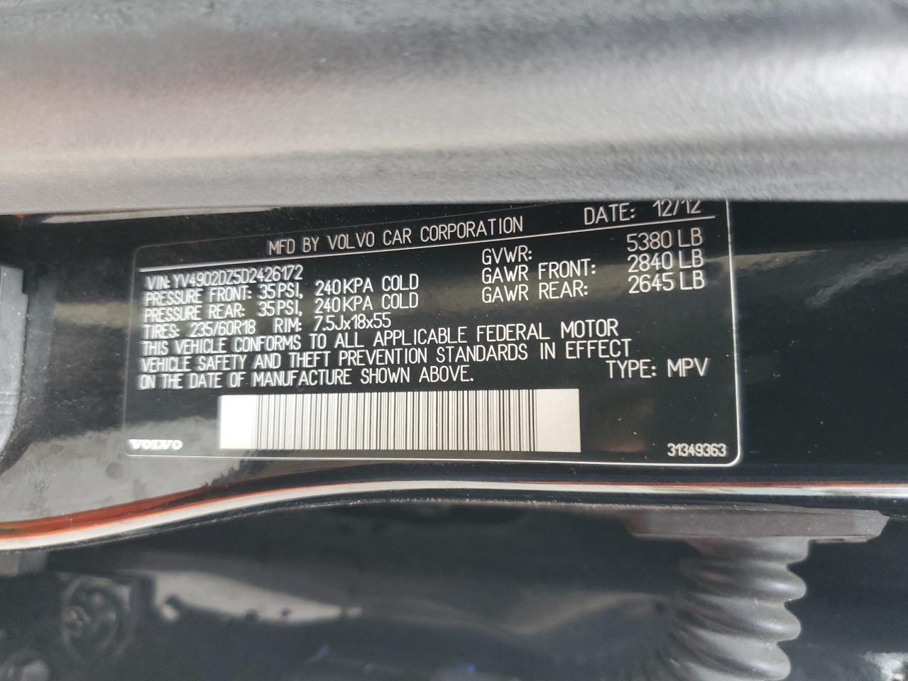 2013 VOLVO XC60