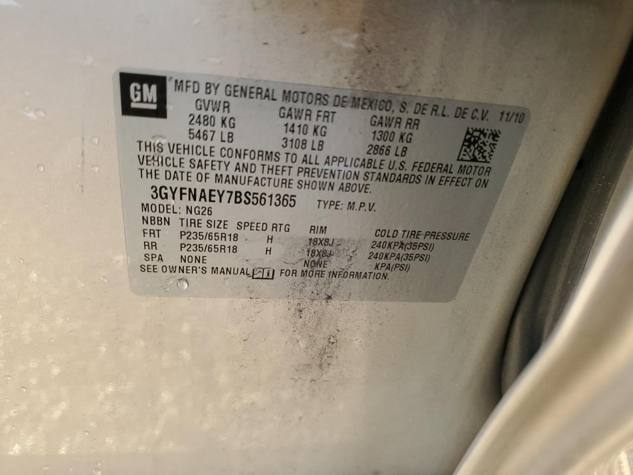 2011 CADILLAC SRX