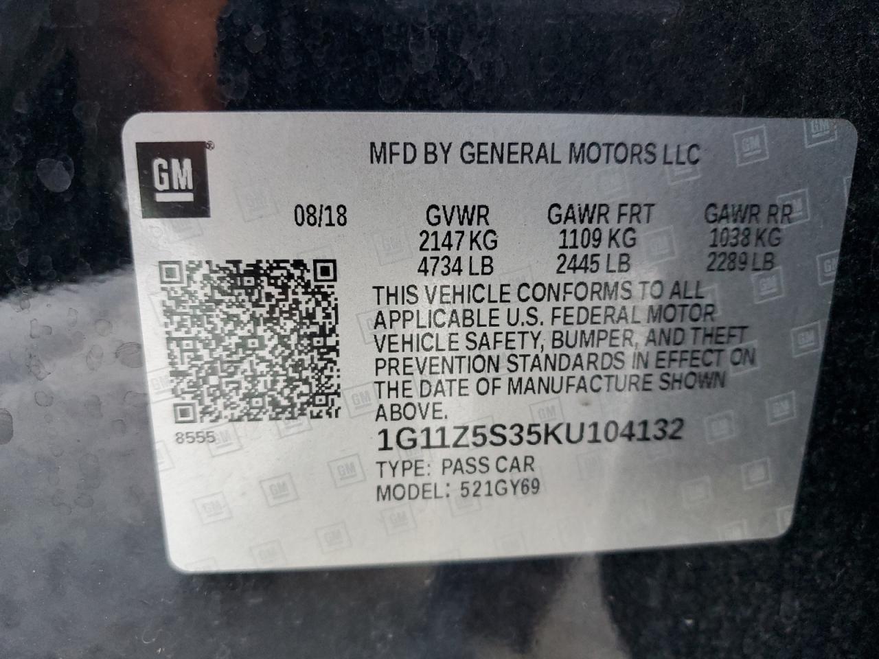 2019 CHEVROLET IMPALA