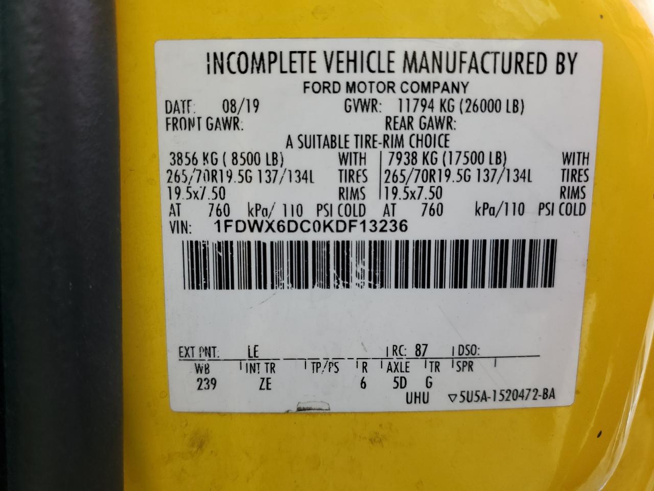 2019 FORD F650