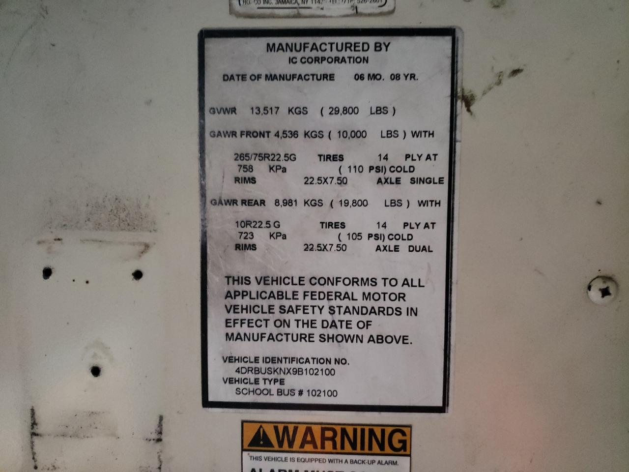 2009 IC CORPORATION CE SERIES