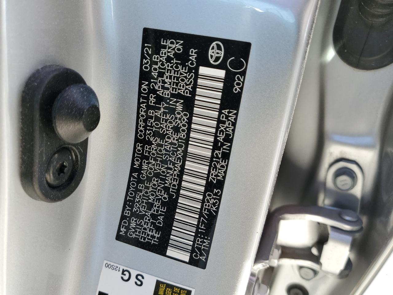 2021 TOYOTA COROLLA