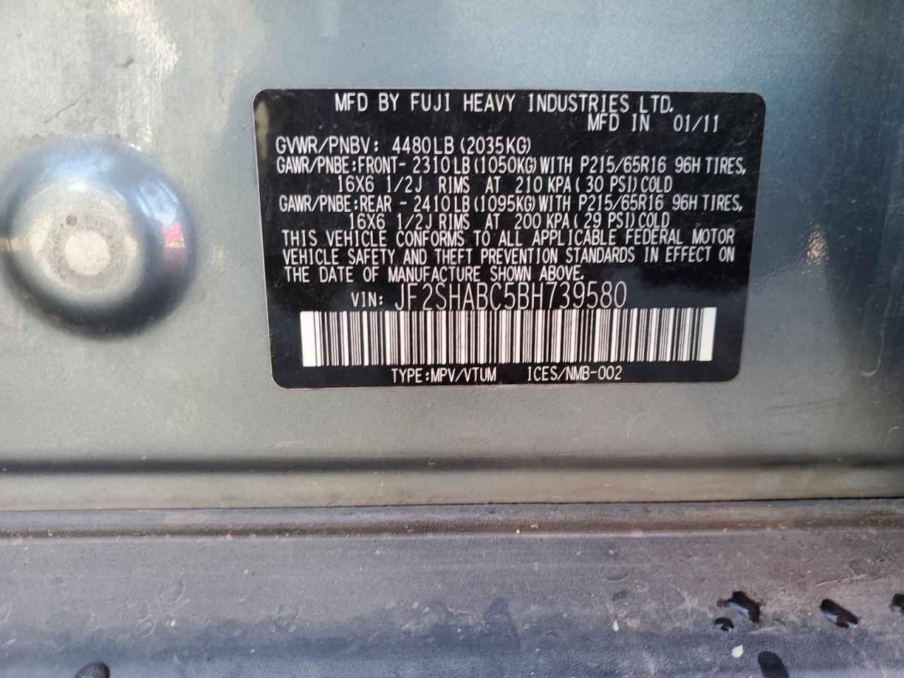 2011 SUBARU FORESTER