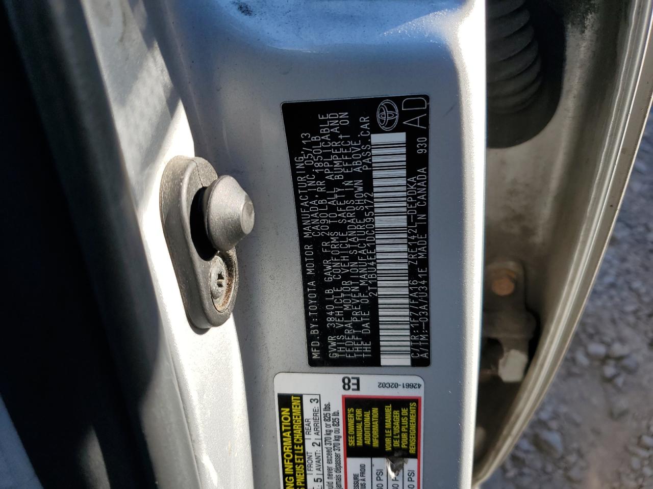2013 TOYOTA COROLLA