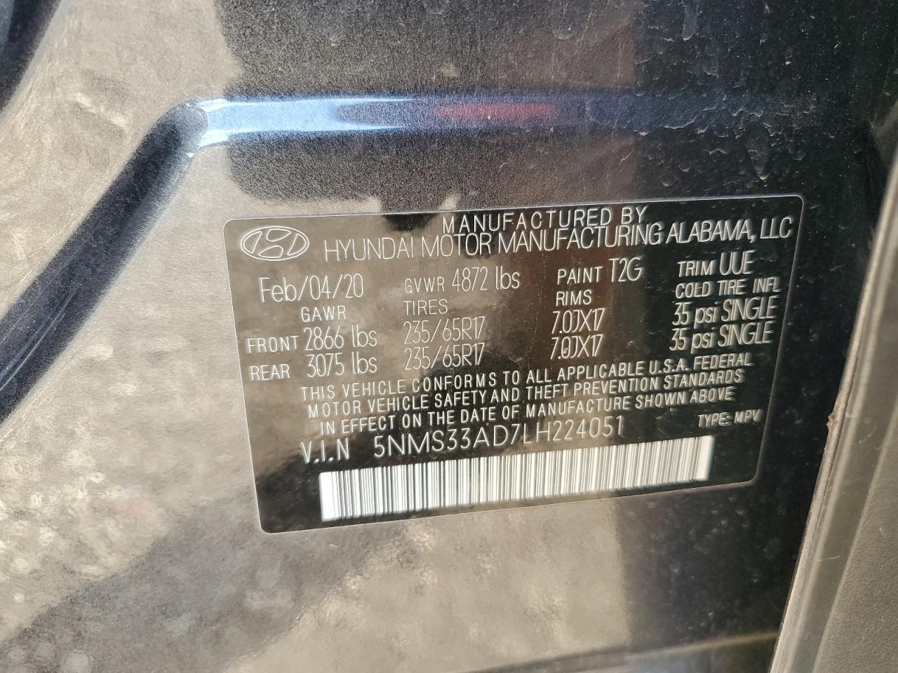 2020 HYUNDAI SANTA FE