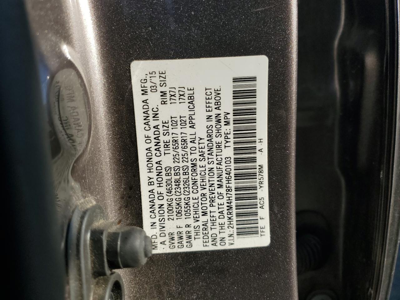 2015 HONDA CRV