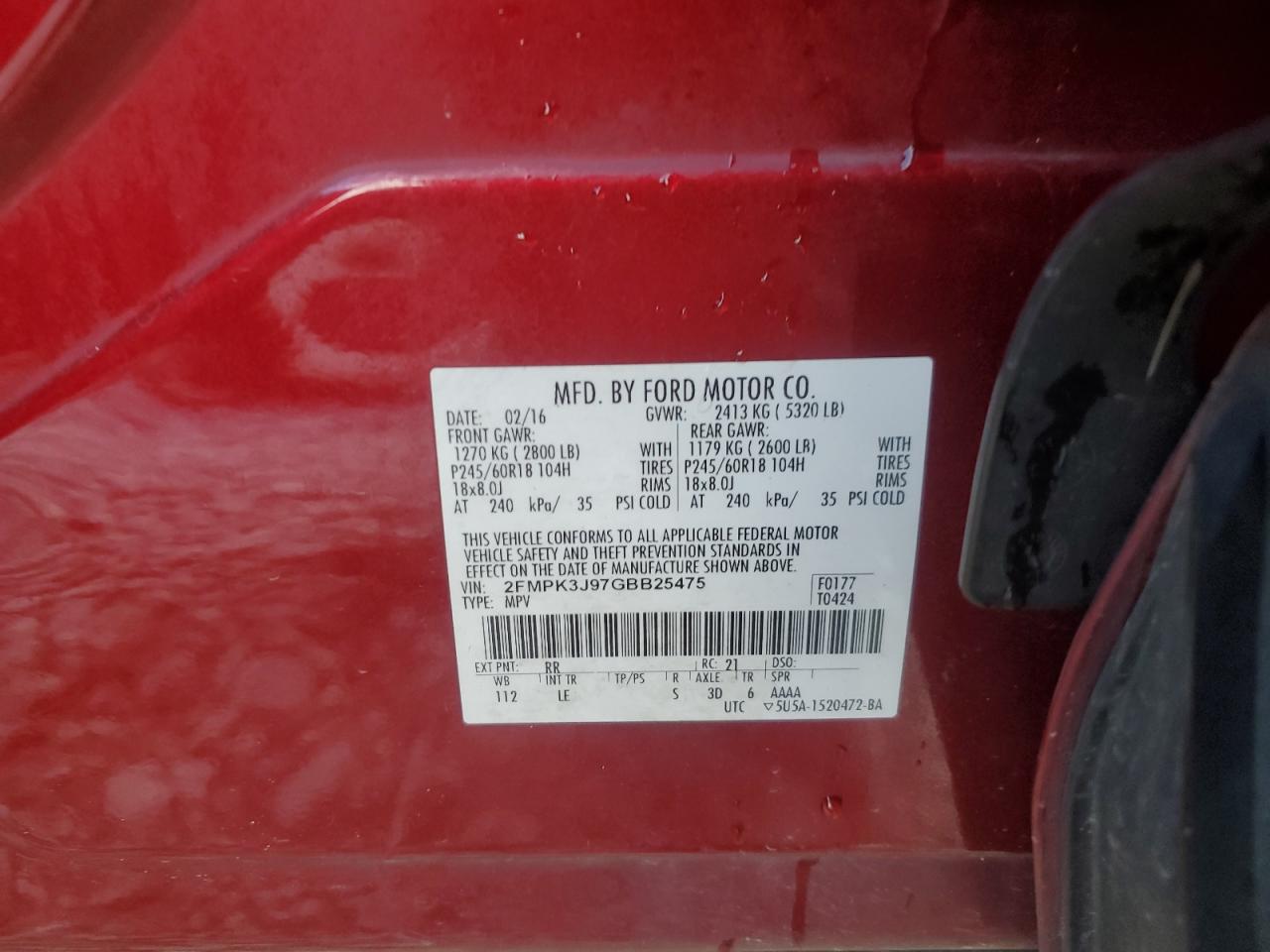 2016 FORD EDGE