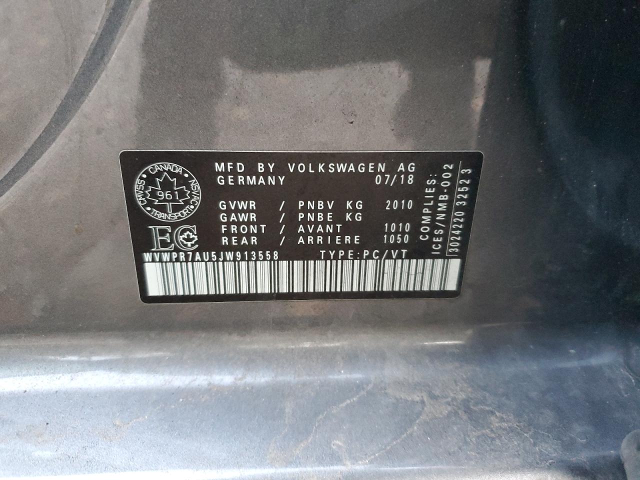 2018 VOLKSWAGEN GOLF